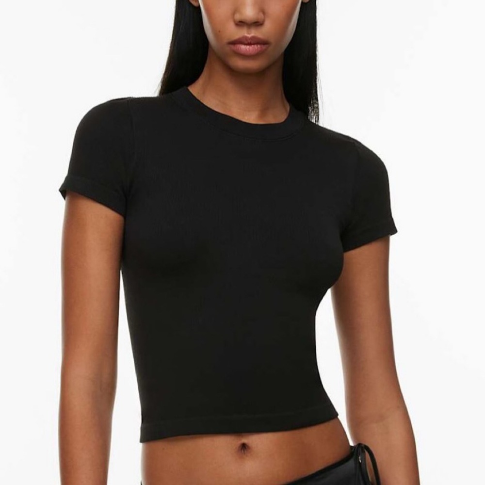 TNA Aritzia Black Women's Ribbed Top